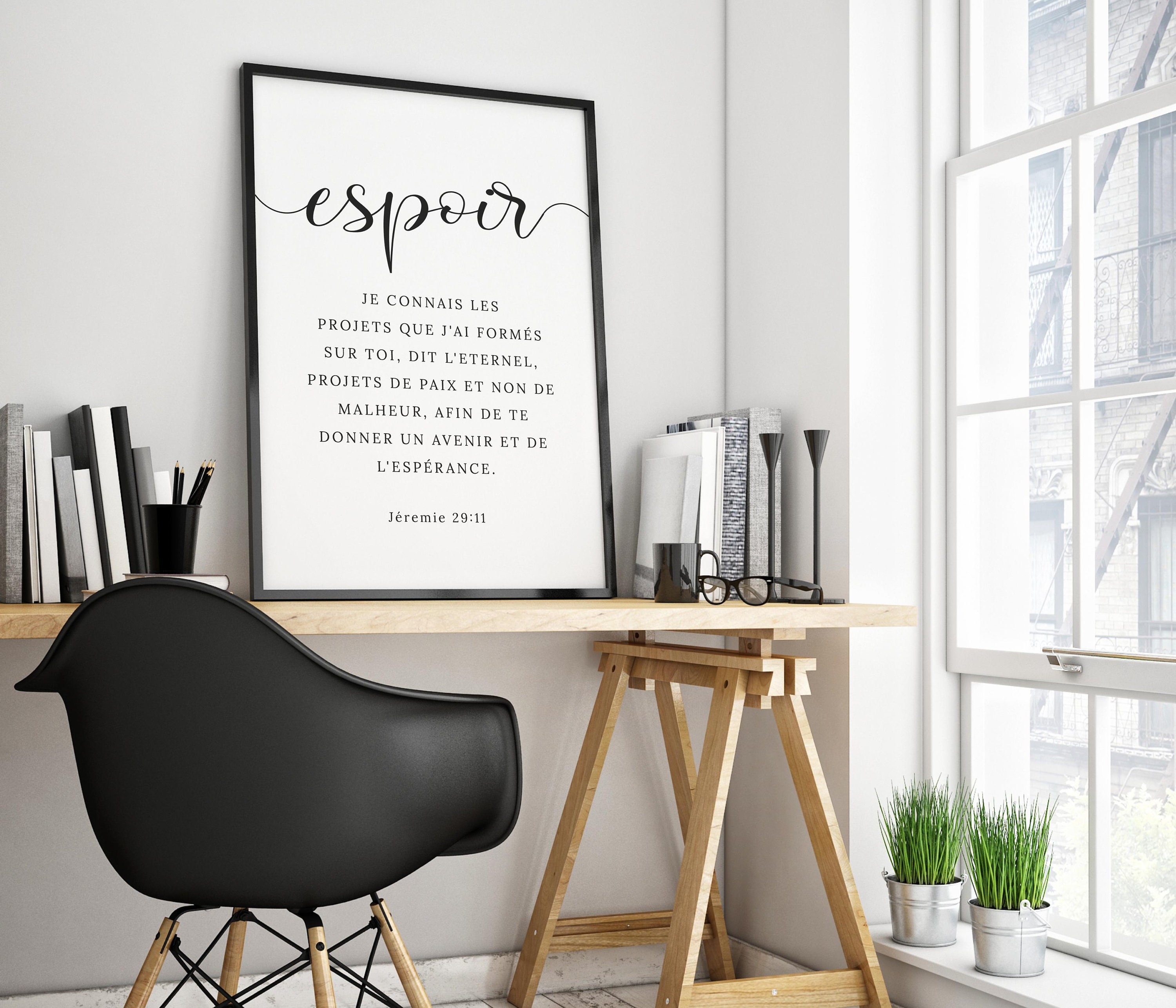 Affiche Encadrée Jérémie 29:11 - Art Mural Biblique Multi-couleurs - Impression Sur Papier 10 Mil Semi-gloss