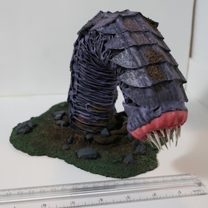 Gargantuan Purple Worm miniature | Dungeons and Dragons | Pathfinder | Hand painted and hand made