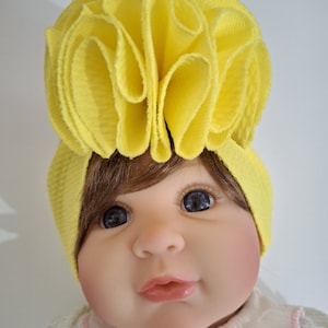 Baby girl headband, stretch headwrap, ruffle bow wrap, large hairbow