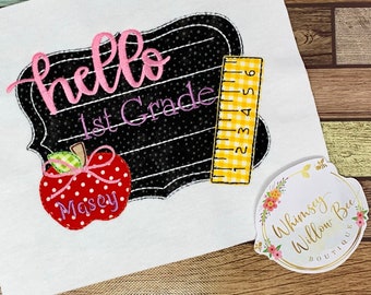 Hello 1st Grade (or Any Grade) Shirt/Hello First Grade T-Shirt/Back To School Shirt/Kids Back To School Shirt/Girls 1st Grade Shirt
