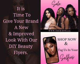 DIY  Beauty Flyers -  Hair Business Templates - Canva Template - Editable Social Media Flyer