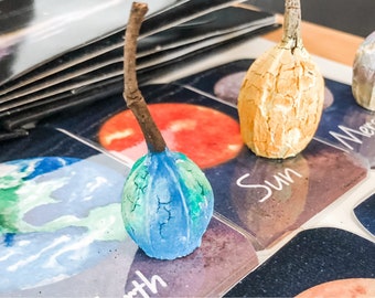 12 Watercolour Solar System Information Cards for Montessori Homeschool