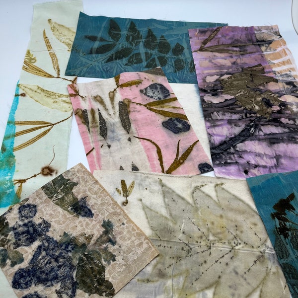 Scrap lot eco dyed fabric