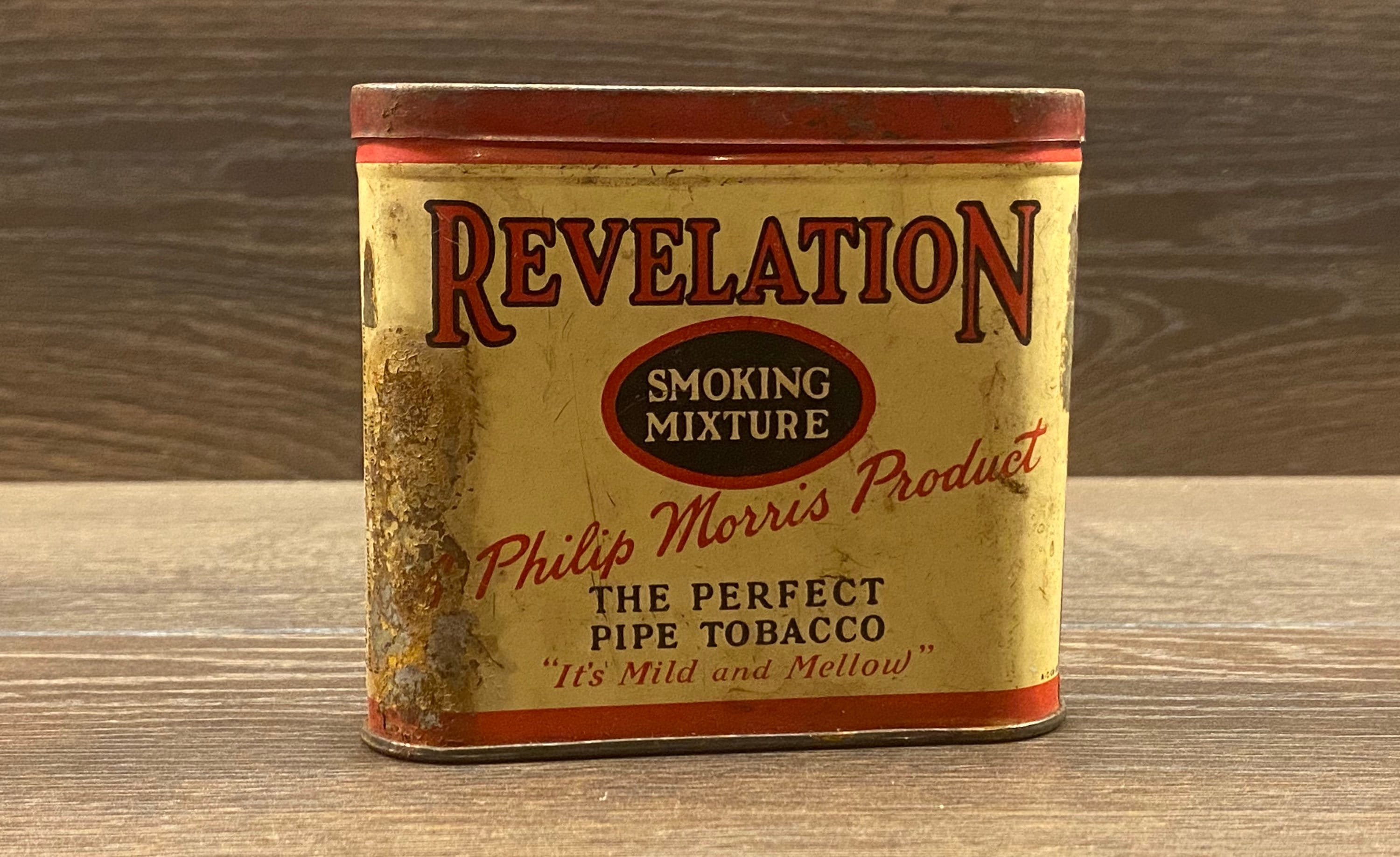 Vintage Revelation Smoking Mixture Tin, Phillip Morris Product, Tabacco Tin  Collectors, Man Cave Decor