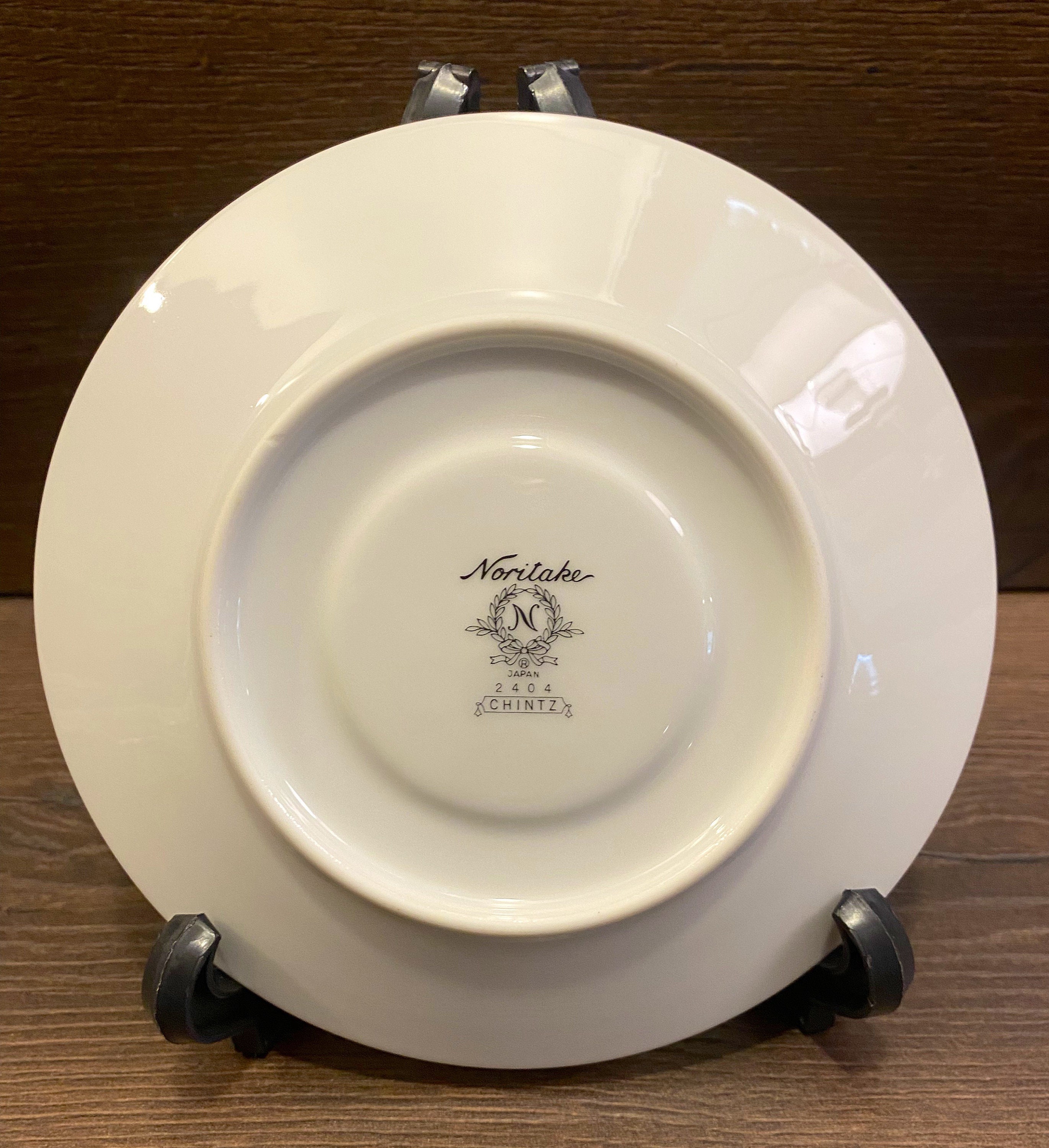 Noritake Chintz Saucers,pair of Saucers, Vintage Blue and White