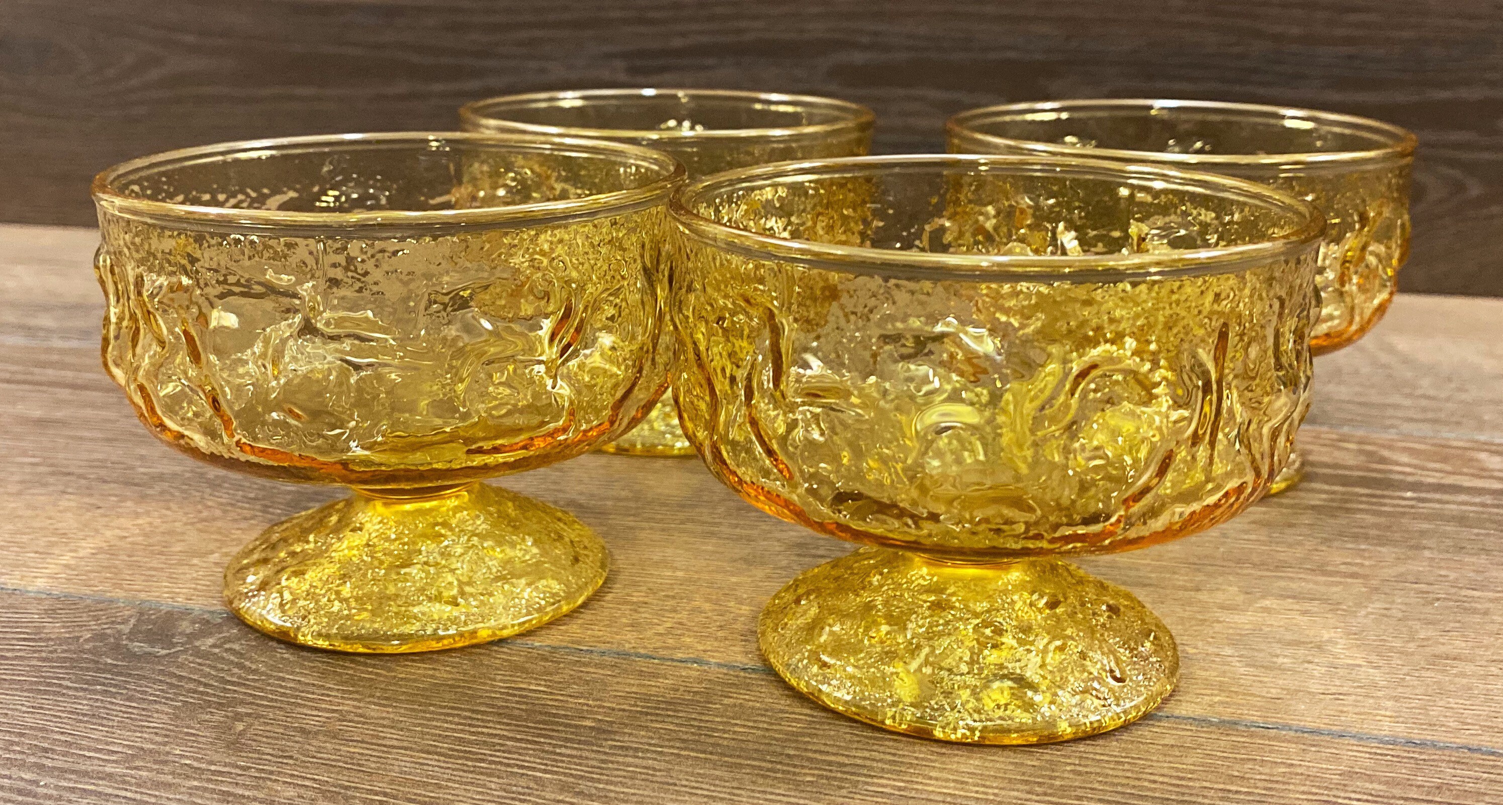 Anchor Hocking Footed Dessert Dishes Set of 4 Milano Honey Etsy UK