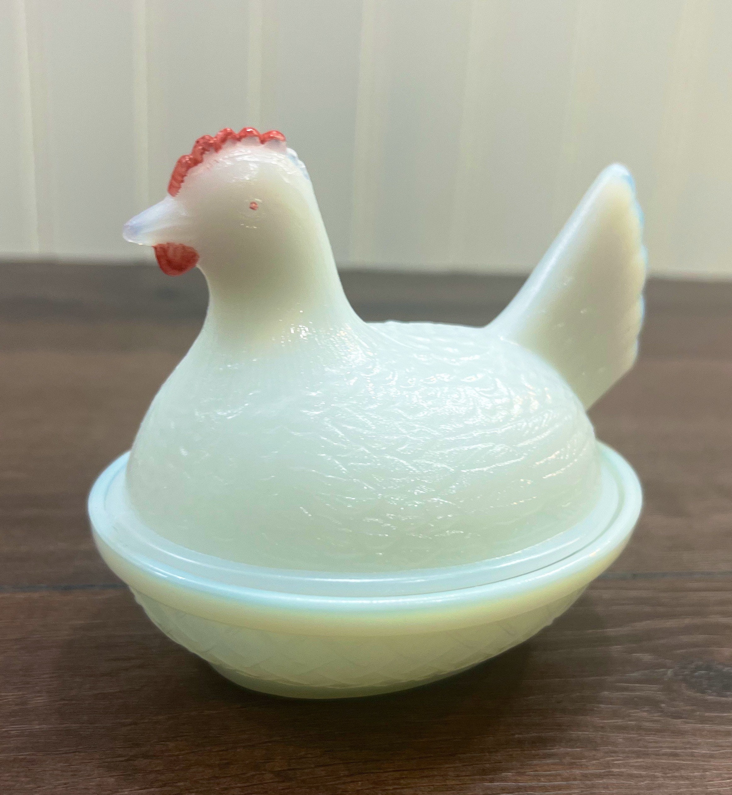 Hen On A Nest Milk Glass