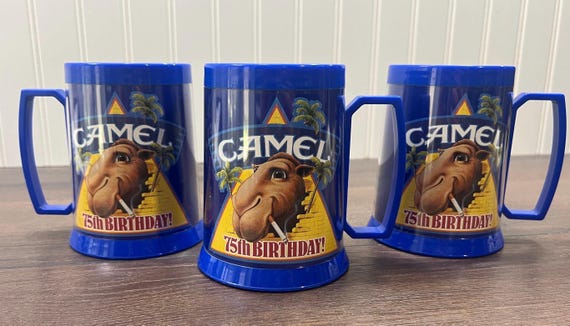 Joe Camel 75th Birthday Anniversary Mug, Beer Mug, Camel Cigarette Company  Collectible, Great Gift for Man Cave, Cigarette Memorabilia