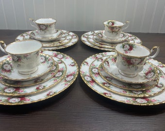 Royal Albert Celebration Dinnerware Set, 20 Piece Setting for 4, Celebration Pattern, Made in England