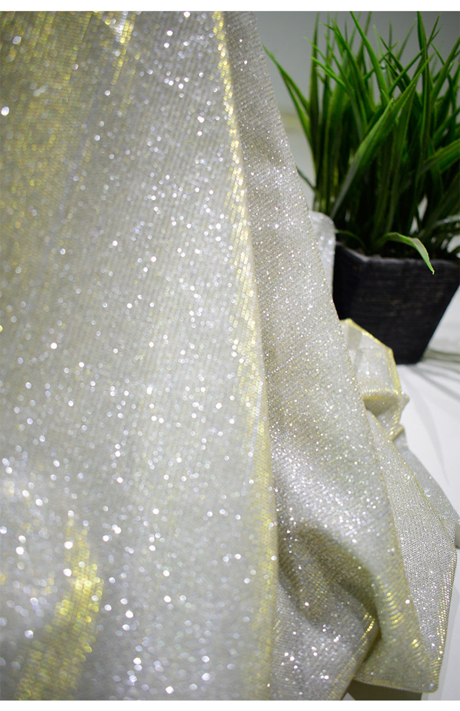Golden shiny fabrics Shimmer gradient fabric Glitter Etsy