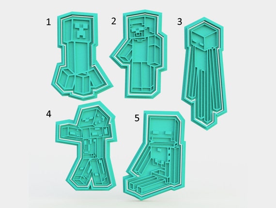 Minecraft Creeper Steve Enderman Zombie Skeleton Cookie Etsy