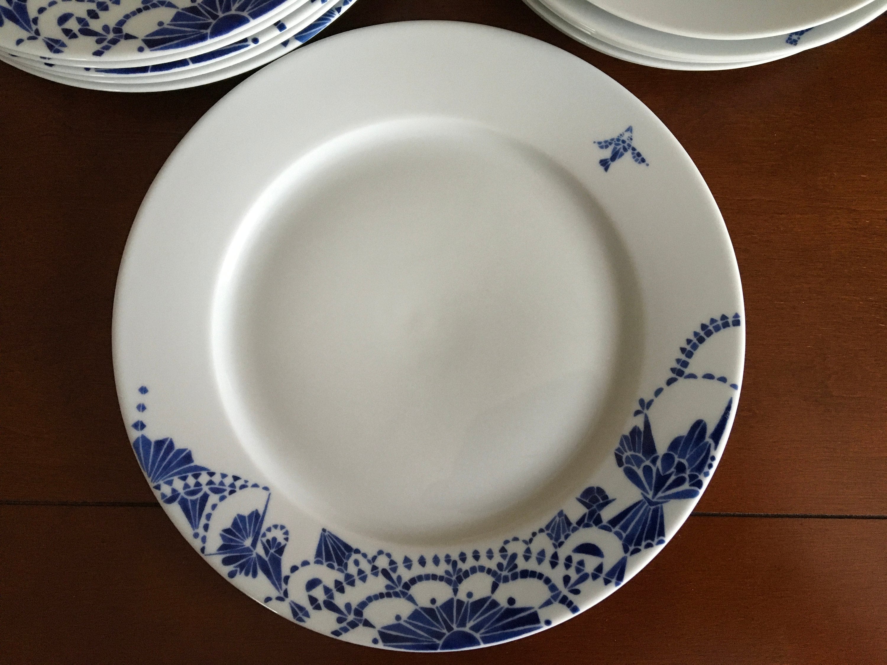 IKEA Promenad Sets of 2 Place Settings White and Blue Dinner Plate IKEA Promenad Sets of 2 Place Settings White and Blue Dinner Plate