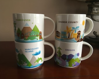 Starbucks You Are Here Collector Series Mug Starbucks Vancouver Orange County Oregon Vancouver Island Starbucks mug