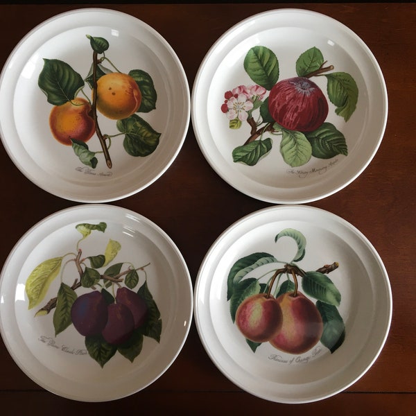 Portmeirion Pomona Plum Apple Pear and Apricot plates Portmeirion discontinued Pomona dessert bread plates English side plates Set of 4