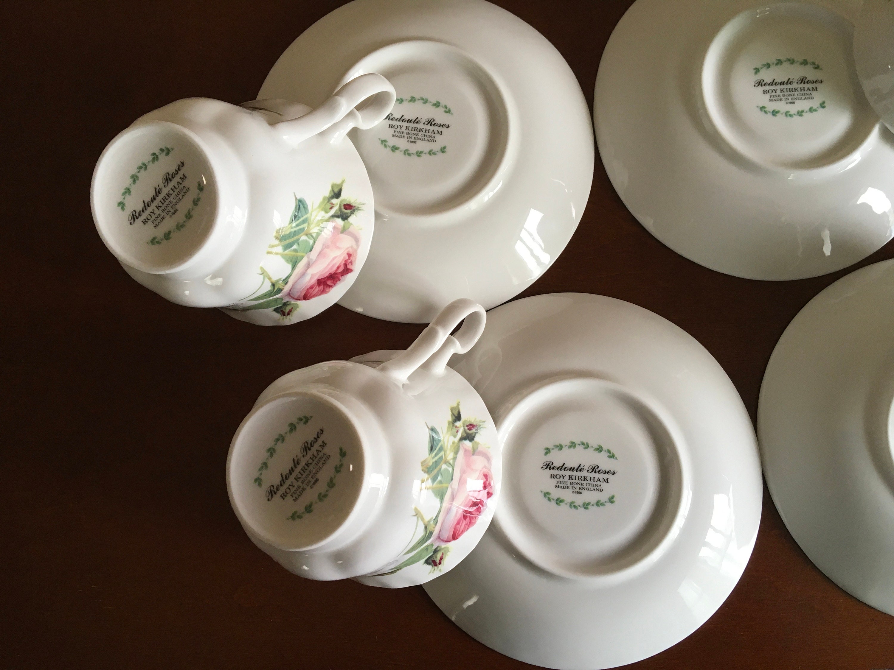 Set of Four 4 Vintage Roy Kirkham Redoute Roses English Rose Tea