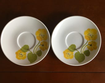 Set of 6 Vintage Noritake Flower Time Plates Yellow Flowers
