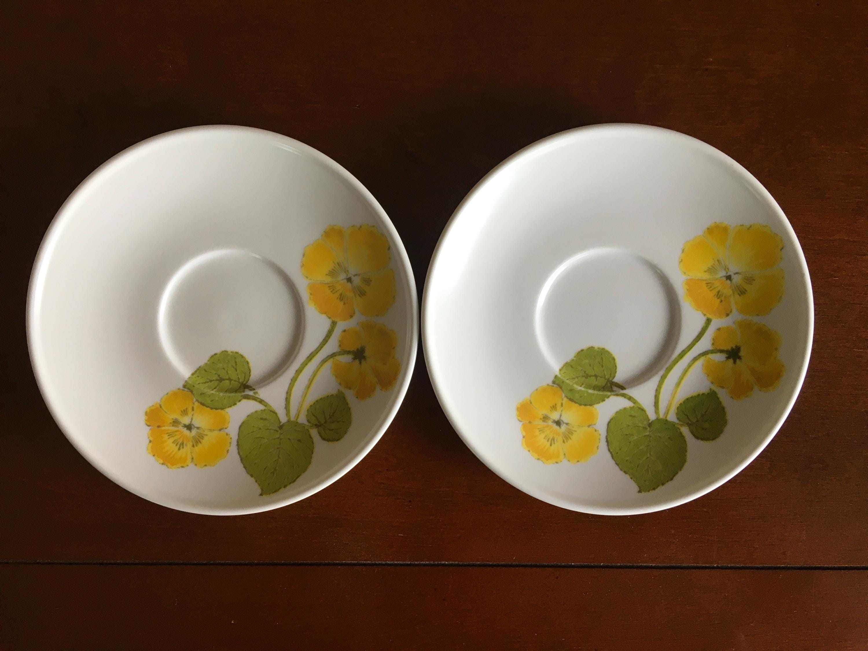 Set of 6 Vintage Noritake Flower Time Plates Yellow Flowers Plates