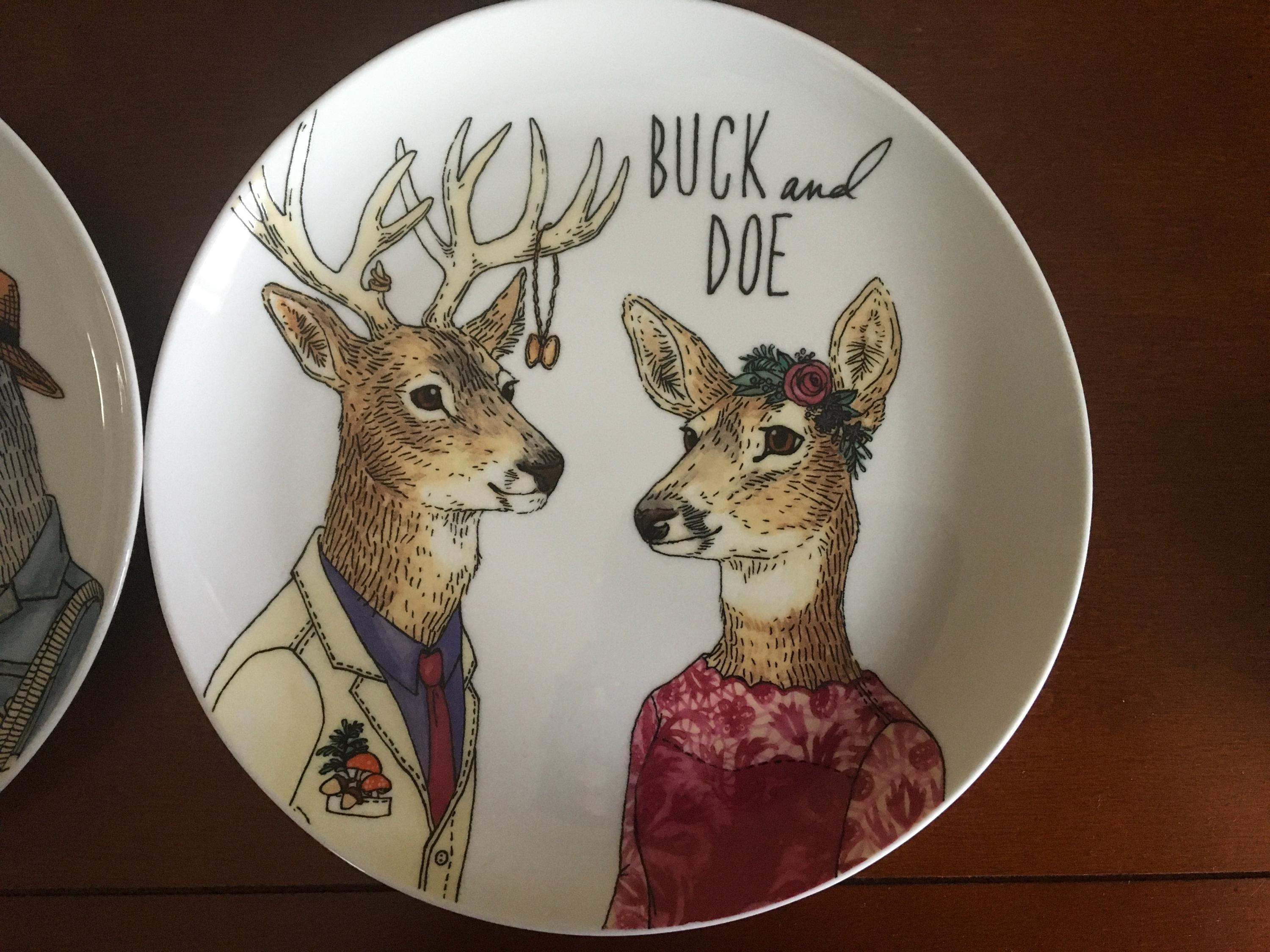 West Elm Rachel Kozlowski Dapper Animals Porcelain Salad Plate – Halloween Theme