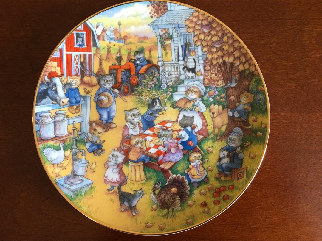 Vintage Franklin Mint A Purrfect Feast Plate Cat Lover Gift