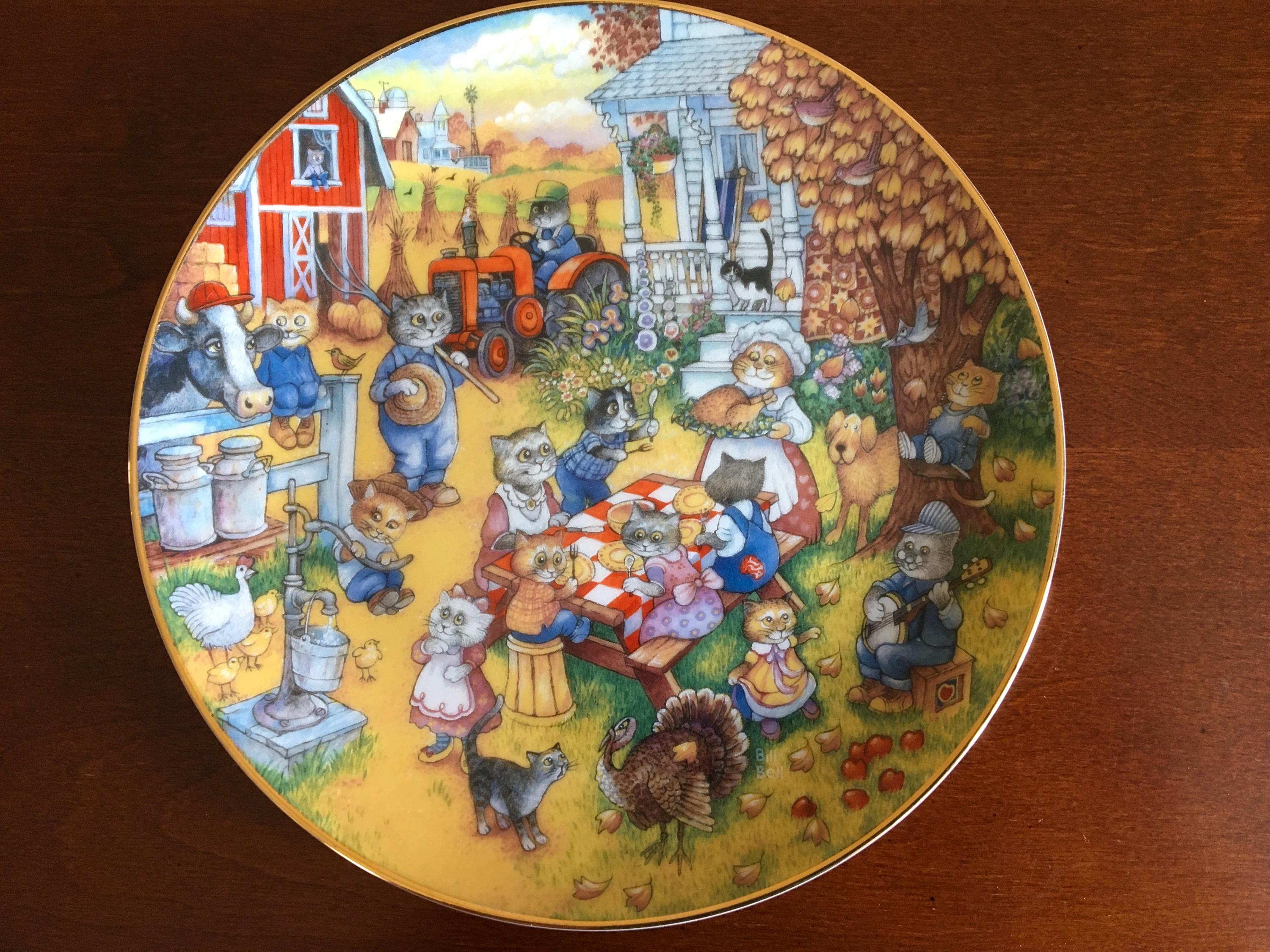 Vintage Franklin Mint A Purrfect Feast Plate Cat Lover Gift
