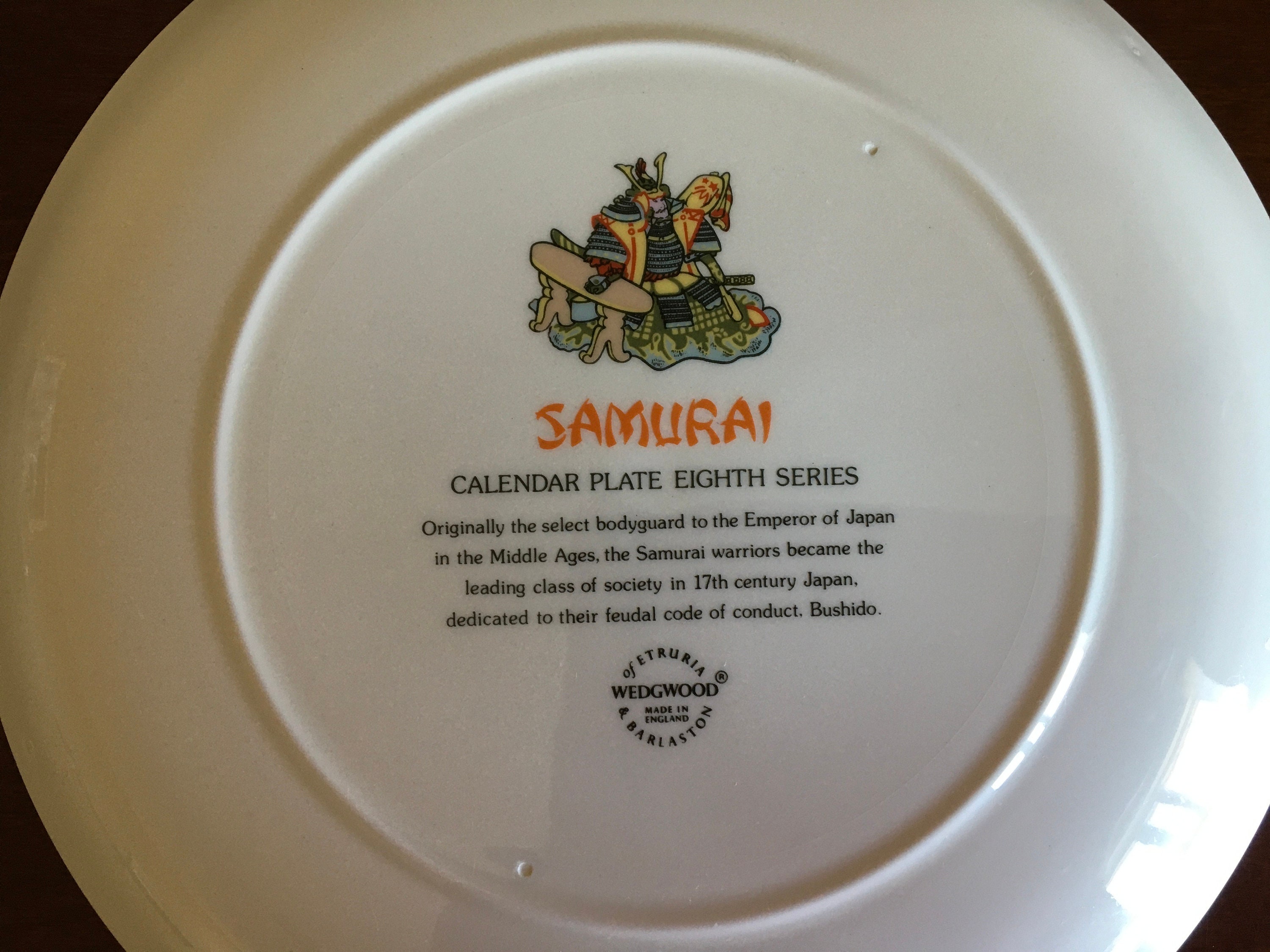 Vintage Wedgewood Calendar Samurai 1978 Plate - Etsy