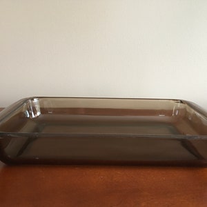 Vintage Pyrex Corning Smoky Glass Casserole or Baking Dish