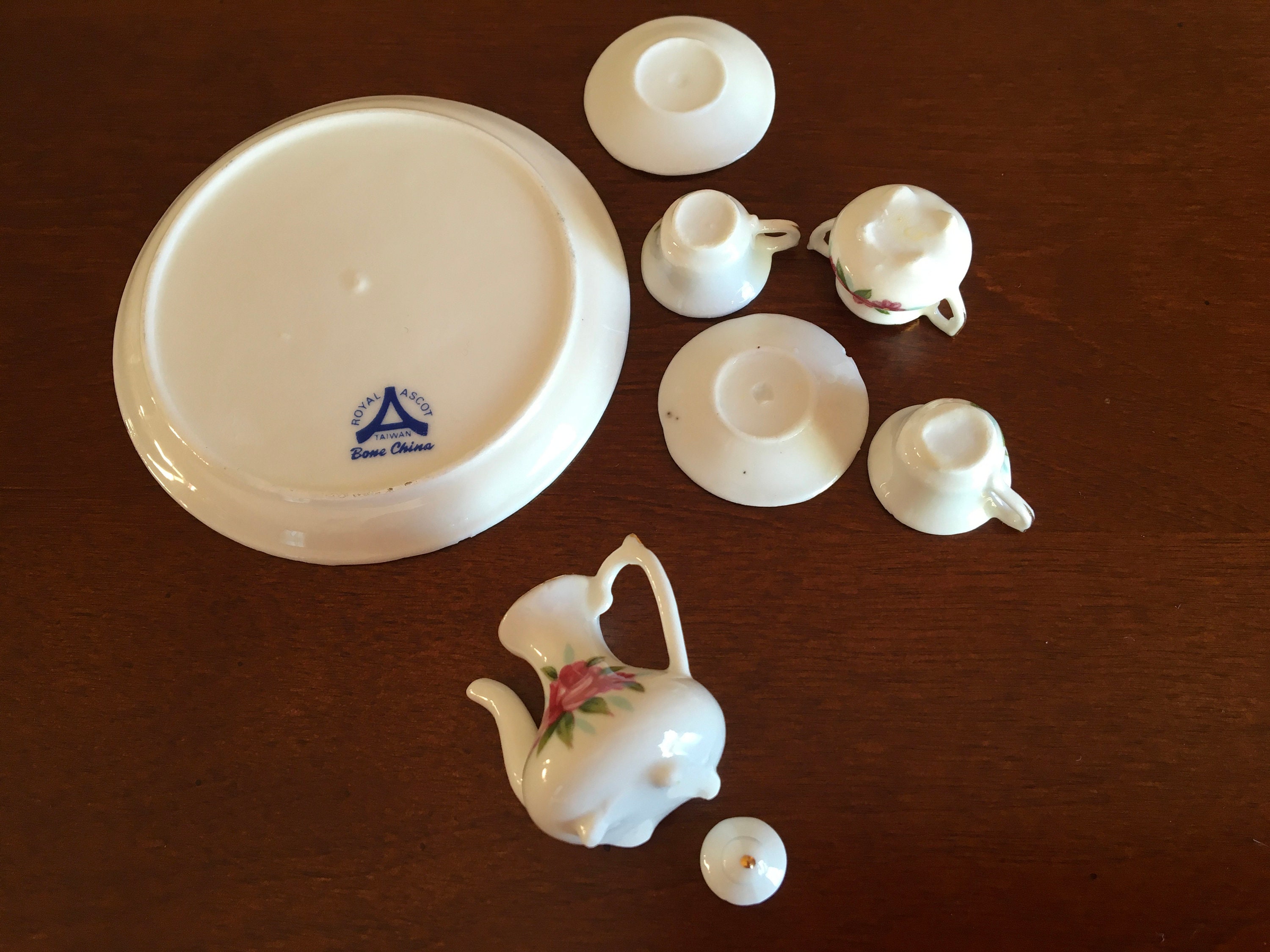 Miniature Tea Set Doll House Tea Party Vintage Porcelain Tea Etsy