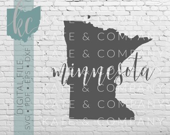 Minnesota State Shape • Digital Download • SVG • PDF • DXF • Print • Laser • Glowforge • Aeon • Cricut • Silhouette • Your State Outli