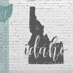 Idaho State Shape • Digital Download • SVG • PDF • DXF • Print • Laser • Glowforge • Aeon • Cricut • Silhouette • Your State Outline