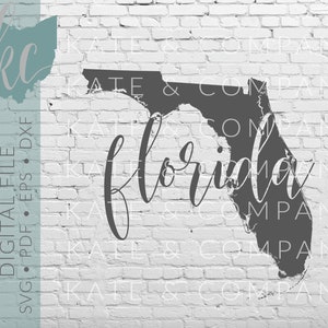 Florida State Shape • Digital Download • SVG • PDF • DXF • Print • Laser • Glowforge • Aeon • Cricut • Silhouette • Your State Outline