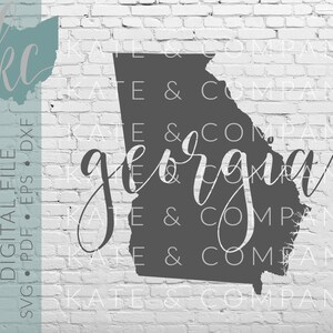 Georgia State Shape • Digital Download • SVG • PDF • DXF • Print • Laser • Glowforge • Aeon • Cricut • Silhouette • Your State Outline