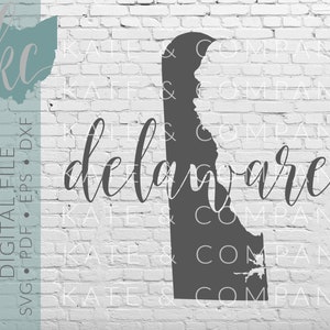 Delaware State Shape • Digital Download • SVG • PDF • DXF • Print • Laser • Glowforge • Aeon • Cricut • Silhouette • Your State Outline