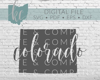 Colorado State Shape • Digital Download • SVG • PDF • DXF • Print • Laser • Glowforge • Aeon • Cricut • Silhouette • Your State Outline
