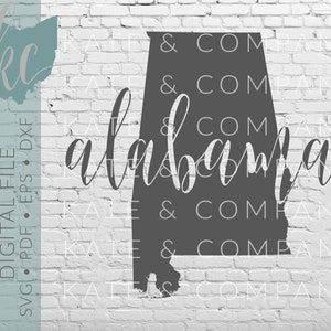 Alabama State Shape • Digital Download • SVG • PDF • DXF • Print • Laser • Glowforge • Aeon • Cricut • Silhouette • Your State Outline