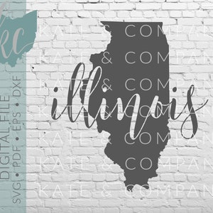Illinois State Shape • Digital Download • SVG • PDF • DXF • Print • Laser • Glowforge • Aeon • Cricut • Silhouette • Your State Outline