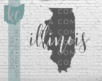 Illinois State Shape • Digital Download • SVG • PDF • DXF • Print • Laser • Glowforge • Aeon • Cricut • Silhouette • Your State Outline