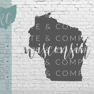 Wisconsin State Shape • Digital Download • SVG • PDF • DXF • Print • Laser • Glowforge • Aeon • Cricut • Silhouette • Your State Outline
