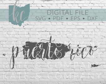 Puerto Rico Shape • Digital Download • SVG • PDF • DXF • Print • Laser • Glowforge • Aeon • Cricut • Silhouette • Your State Outline