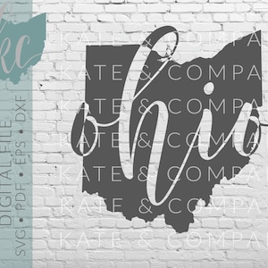 Ohio State Shape • Digital Download • SVG • PDF • DXF • Print • Laser • Glowforge • Aeon • Cricut • Silhouette • Your State Outline