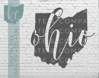 Ohio State Shape • Digital Download • SVG • PDF • DXF • Print • Laser • Glowforge • Aeon • Cricut • Silhouette • Your State Outline