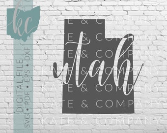 Utah State Shape • Digital Download • SVG • PDF • DXF • Print • Laser • Glowforge • Aeon • Cricut • Silhouette • Your State Outline