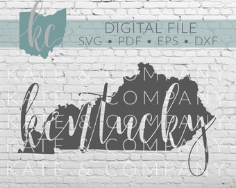 Kentucky State Shape • Digital Download • SVG • PDF • DXF • Print • Laser • Glowforge • Aeon • Cricut • Silhouette • Your State Outline