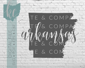 Arkansas State Shape • Digital Download • SVG • PDF • DXF • Print • Laser • Glowforge • Aeon • Cricut • Silhouette • Your State Outline