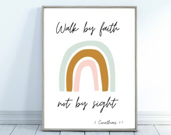 2 Corinthians 5:7 Walk by Faith Scripture Wall Art