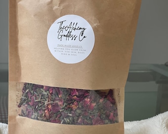 Limited Edition Glow Skin Wellness Tea, Green Tea, Rose Petal, Lavender, Tea Blend 3oz, Organic Loose Tea