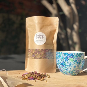 Calm Tea Blend: Chamomile, Rose, Lavender, Blue Lotus (2.5oz)