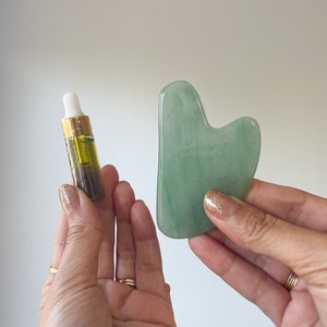 Green Jade Gua Sha, Limited edition 5ml Face Oil Skincare Tool