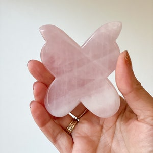 Butterfly Rose Quartz Gua Sha & Facial Oil Set - Vegan Skincare