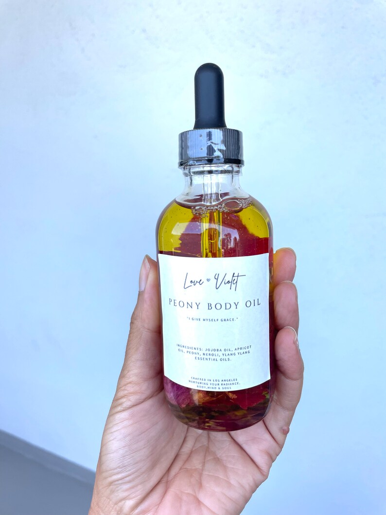Glamour Magic Peony Flower Body Oil: Organic Jojoba, Rose & YlangYlang image 1