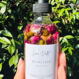 Moon Magic Body Oil - Elixir de fleur de bouton de rose - Huile de rose musquée et d'abricot, Moon Magic Intention Glamour Skincare